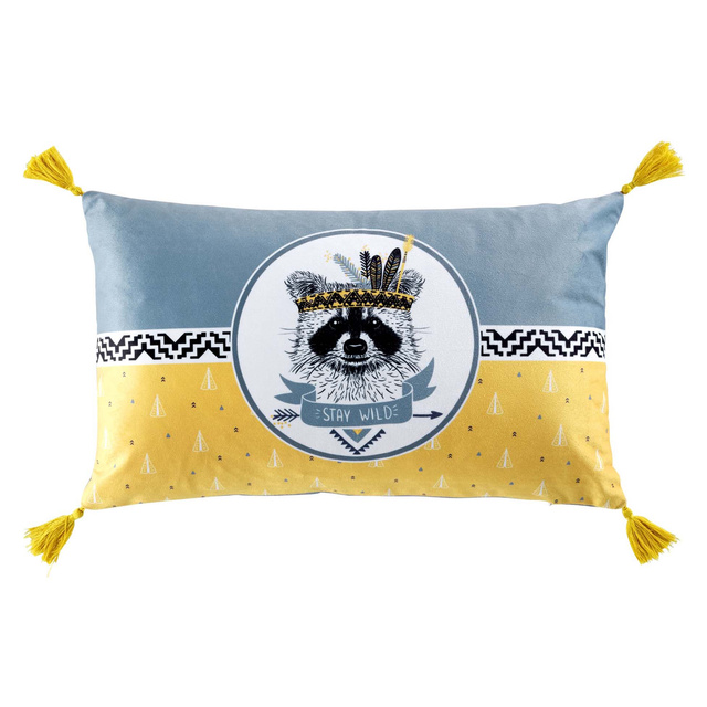 Fata de perna decorativa STAY WILD, cu franjuri, 30 x 50 cm