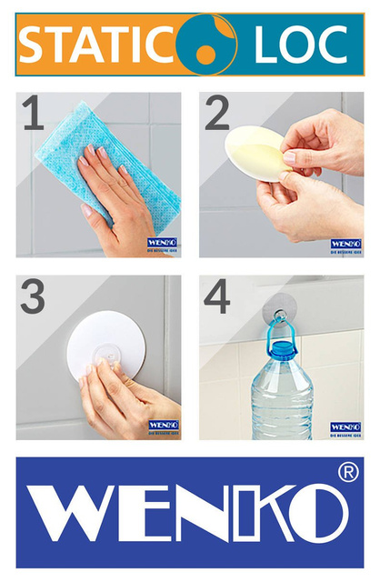 Suport de duș din plastic, cuier OSMIO cu reglare a unghiului - WENKO