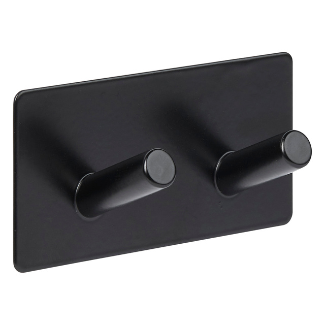 Cârlig autoadeziv STIKY+, 2 cârlige, oțel inoxidabil, 9 x 3,5 x 4,5 cm