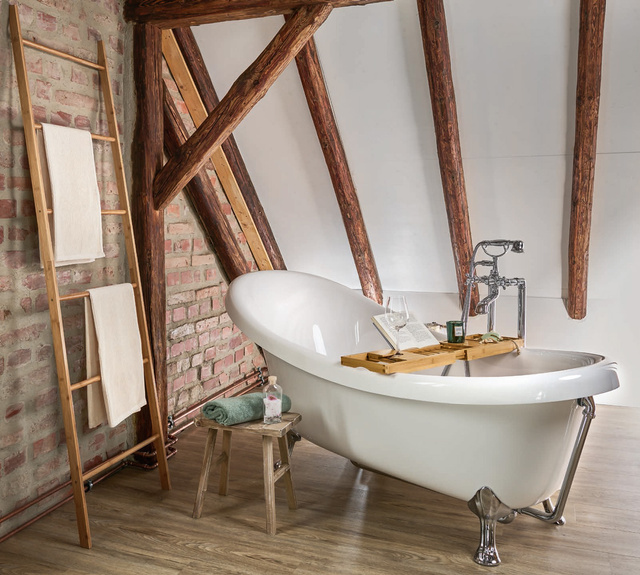 Raft pentru baie, din bambus, cu suport pentru carte, 70 cm