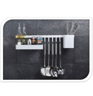 Organizator bucatarie, cu 5 carlige