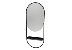 Oglinda de perete ovala cu raft