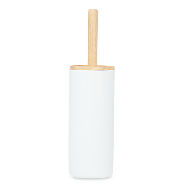 Suport metalic pentru hârtie igienică și perie WC FRESHY cu elemente din bambus