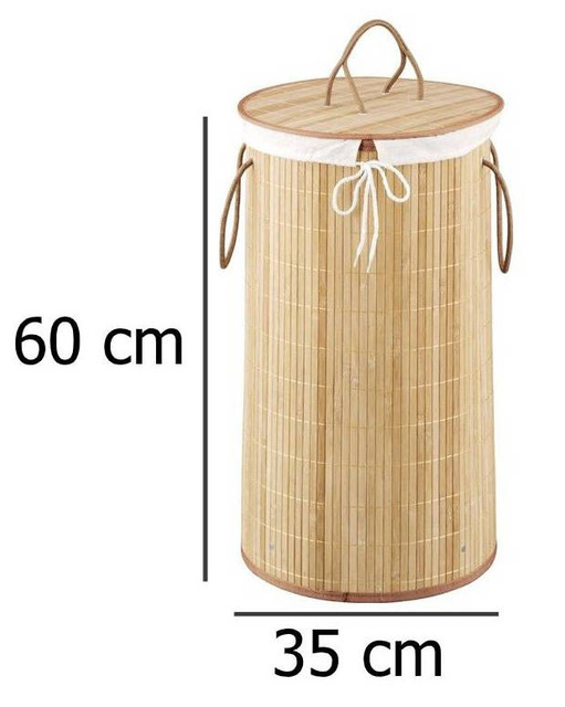 Coș de rufe din bambus, maro deschis, 55 litri, ZELLER, bej