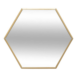 Suport tip oglinda pentru lumânări, hexagonal, Auriu, Ø 20 cm