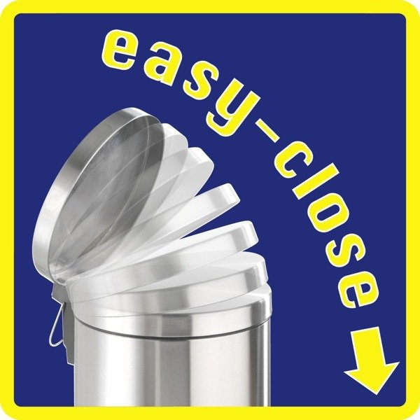 Coș de gunoi din oțel inoxidabil LEMAN, Easy Close, 3 l, WENKO, argintiu