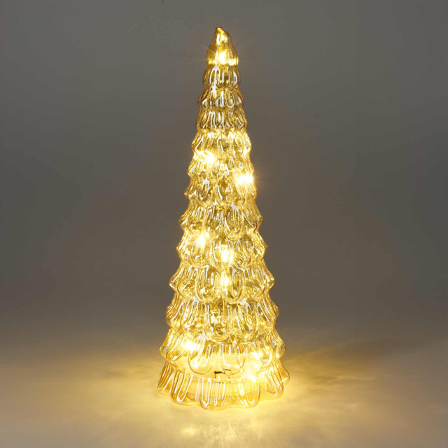 Brad de sticlă cu decor LED, 24 cm