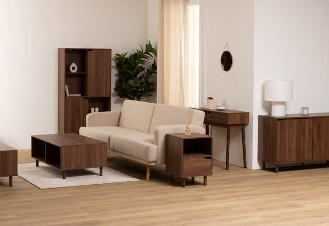 Noptieră SLIDY, culoare lemn închis, 40 x 57,5 x 40 cm