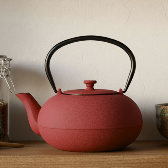 Ceainic din fontă cu infuzor NOMI, 800 ml, roșu