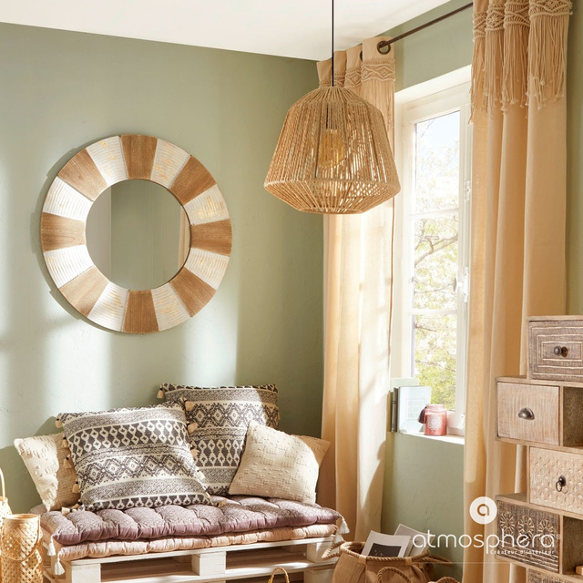 Lampă de tavan etnică, iluminat atrăgător cu abajur E27