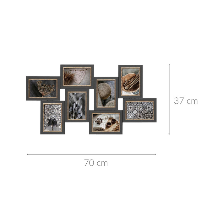 Rama foto multipla din lemn Rafael, pentru 8 fotografii, 70 x 37 cm