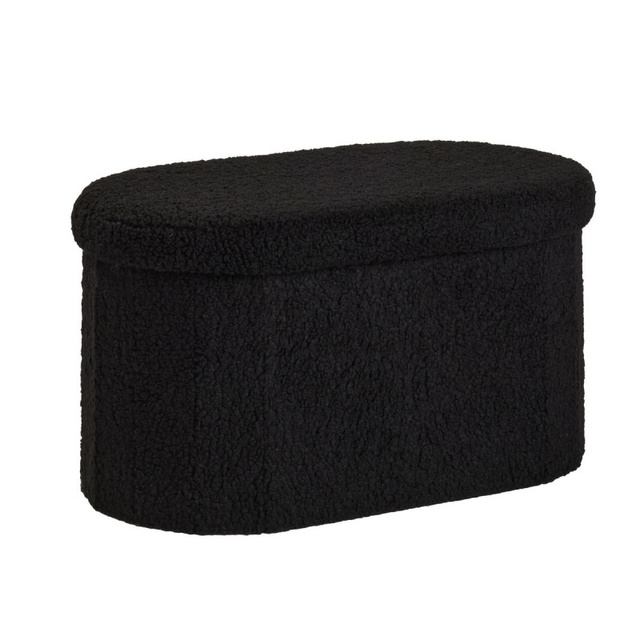 Bancă ovală pliabilă din material buclé, 72 x 39 cm, MOKA