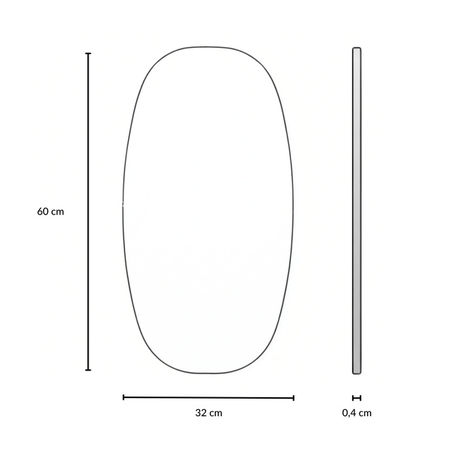 Oglindă ovală suspendată OVYN, 60 x 32 cm