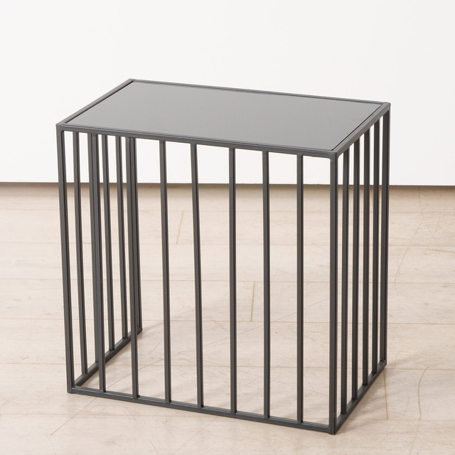 Set 2 masute de cafea metalice Joris, blat oglinda