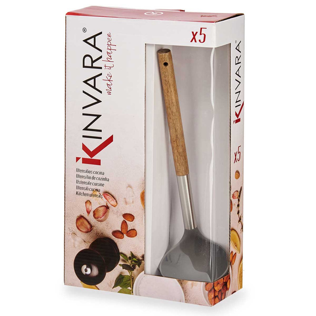 Set 5 accesorii de bucătărie cu mâner din lemn