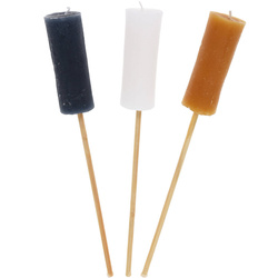 Set lumanari cu maner din lemn, 32 x 4 cm