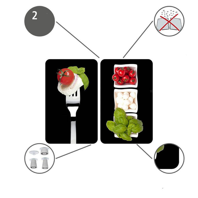 Plăci de protecție din sticlă CAPRESE pentru aragaz – 2 bucăți, WENKO