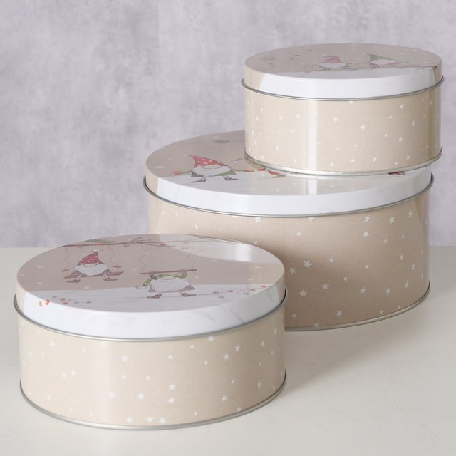 Set de trei cutii de depozitare HARALD, Ø 13-20 cm