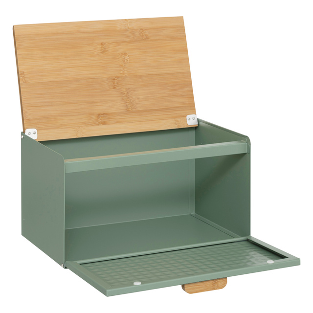 Cutie de pâine metalică SENSIA cu capac din bambus