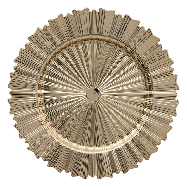 Suport farfurie, ondulat, auriu, Ø 33 cm