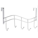 Cuier pentru usa cu 5 carlige WAVE, otel cromat