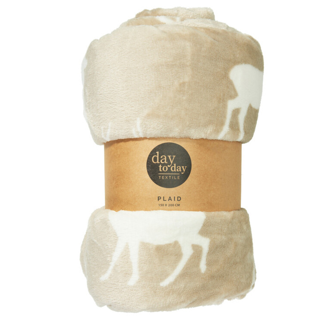 Pătură de Crăciun 200 x 150 cm, bej