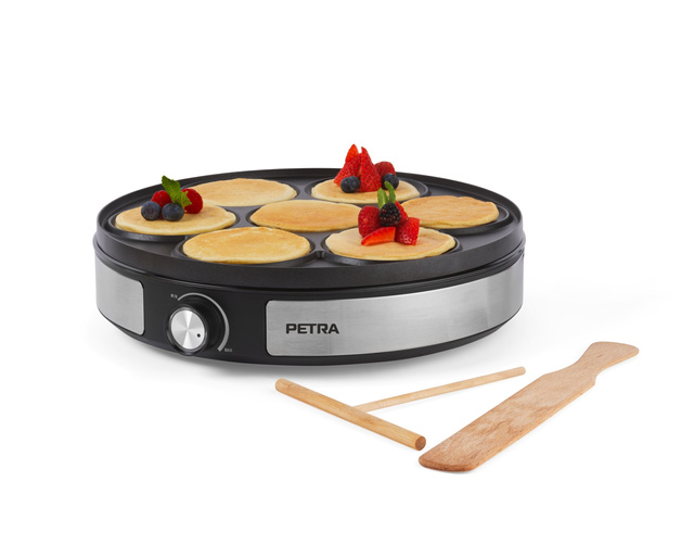 Aparat de clătite 2 în 1 PETRA 1500 W, Ø 33 cm + spatule