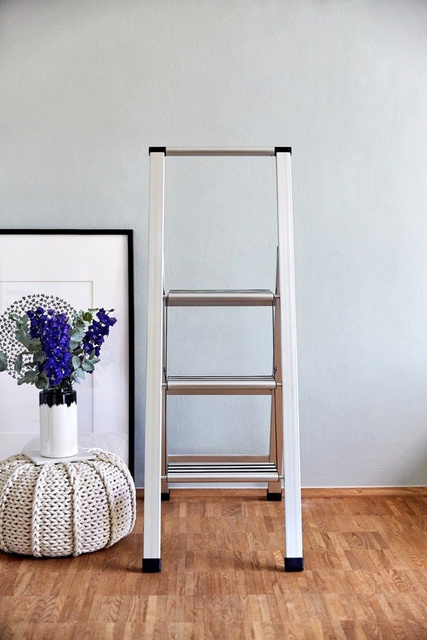 Scară din aluminiu, cu 3 trepte, WENKO, gri