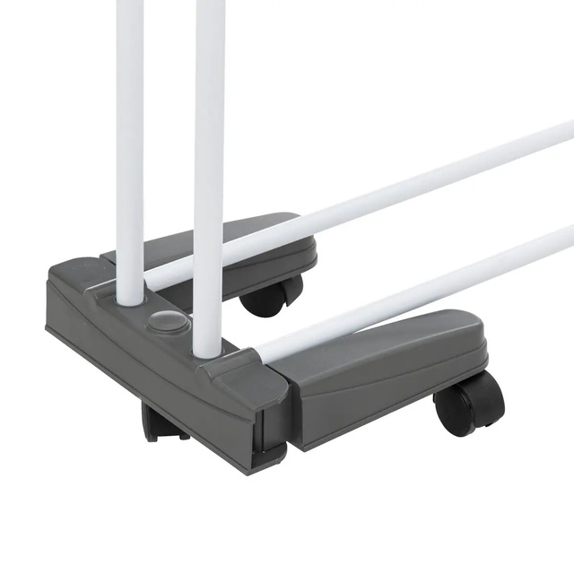 Suport de uscare telescopic din otel inoxidabil pentru rufe, 3 niveluri, pe roti