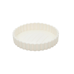 Savoniera rotunda Minas, plastic, alb, Ø 11 cm