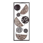 Decor de perete in cadru metalic, 25 x 61 cm, cercuri etnice