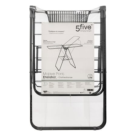 Suport de uscare pliabil cu coș pentru articole mici, 2 niveluri, 5five Simply Smart