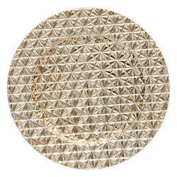 Suport pentru farfurie cu model geometric, auriu, Ø 33 cm