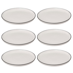 Farfurii întinse ALIX, margine neagră, 6 buc. × Ø 27 cm