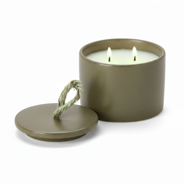 Lumânare în recipient din porțelan HELI, Ø 10 cm, verde