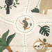 Covor pentru camera copiilor Jungle, harta, bumbac, 150 x 100 cm