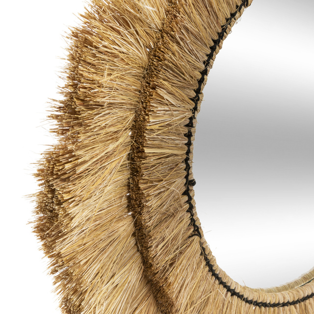 Oglindă SAFARI, cu cadru rafie, Ø 57 cm