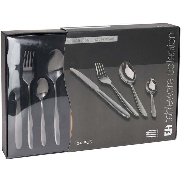 Set tacâmuri pentru 6 persoane în negru