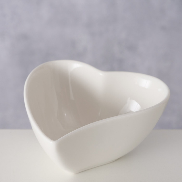 Bol in forma de  inimă Linora, alb