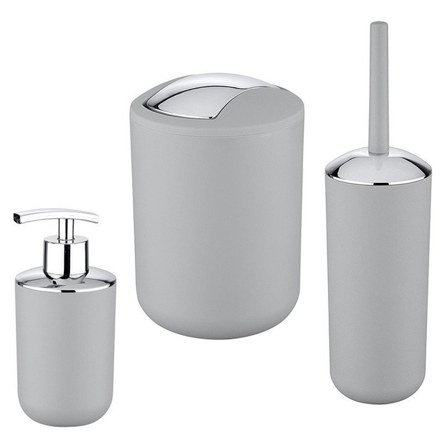 Set accesorii de baie Brasil Grez, dozator de sapun + perie de toaleta + cos de gunoi 2 l, WENKO