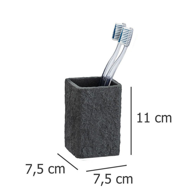 Pahar pentru periuțe de dinți VILLATA, negru, WENKO