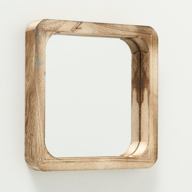 Set 3 oglinzi de perete din lemn, patrate Mambo