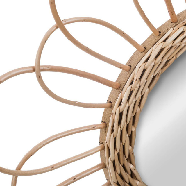 Oglindă decorativă într-o ramă de răchită, Ø 38 cm