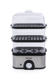 Aparat de gătit cu aburi cu 3 niveluri PETRA, 500 W, 3 l