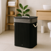 Coș de rufe negru din bambus, 80 l