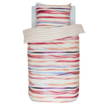 Set de lenjerie din bumbac satinat cu dungi colorate, 140 x 220 cm, Esprit