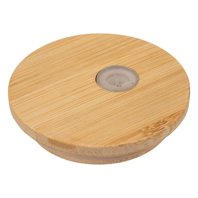 Urcior de sticlă și 4 pahare cu capac din bambus