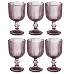 Set pahare de vin LINES din sticla canelata, 6 bucati, 260 ml