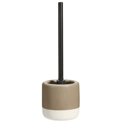 Perie WC cu recipient ceramic THE PASTELS, Ø 11,6 x 38 cm, taupe
