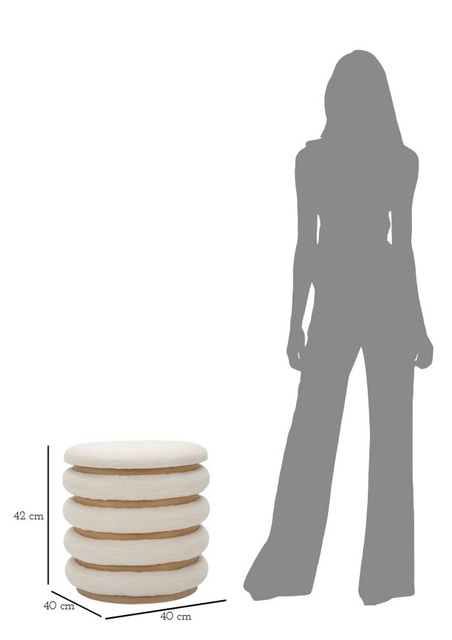 Puf decorativ rotund DAMASCO, Ø 40 cm